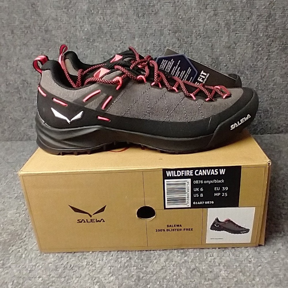 Salewa Wildfire Canvas W Womens Hiking Shoes Onyx Black Pink 61407-0876 Size 8